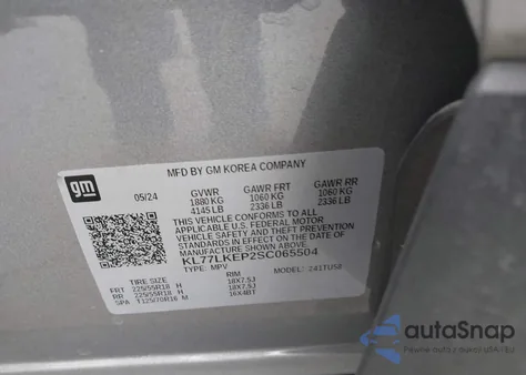 2025 Chevrolet Trax Fwd Activ from USA, damaged, VIN KL77LKEP2SC065504